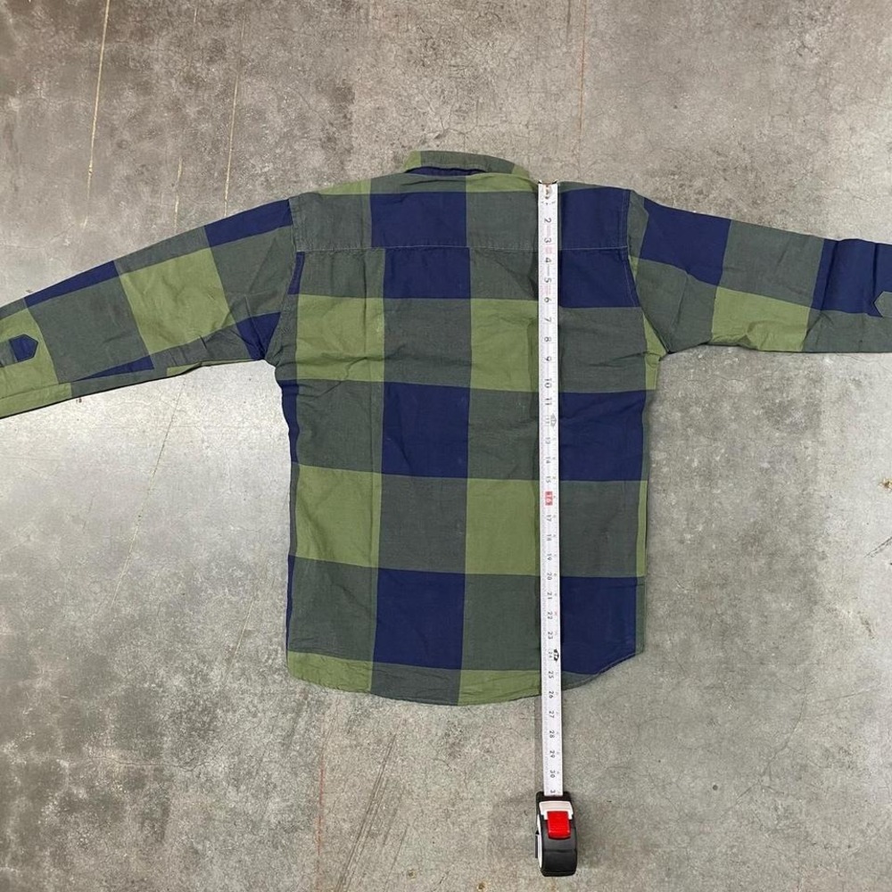 Polo Ralph Lauren Oxford Custom Fit Plaid Button Up Shirt Green Blue Size L - Picture 5 of 6